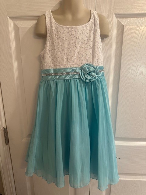 Emily West Size 10 Blue Sleeveless Party/Formal Dress