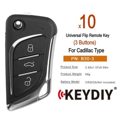 10x KEYDIY KD B30-3 Universal Flip Remote Key for Cadillac 3 Buttons for KD-X4