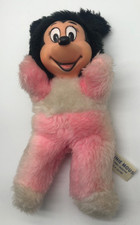 Vintage Minnie mouse vinyl head bean bag body Disney pink outfit 1960's 10"