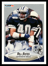 1990 Fleer Bill Bates #385 Dallas Cowboys NFL Football