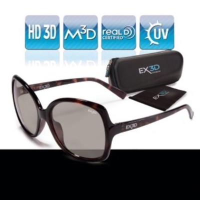 EX3D Damen 3D Brille passiv Retro Polfilterbrille für HD 3D-TV Beamer Kino RealD