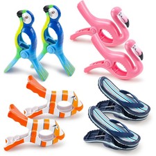 8 Pack Clips for Beach Chairs-Durable and Big Towel Clips, Peg Clips with Col...