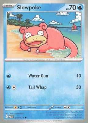 SLOWPOKE 018/131 COMMON PRISMATIC EVOLUTIONS POKEMON NEAR MINT