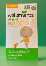 Wellements Organic Baby Tooth Oill Soothing Massage Oil for Tiny Gums 01/2028