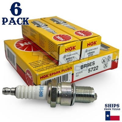 6 Pack NGK V-Power 5722 Spark Plugs BR9ES