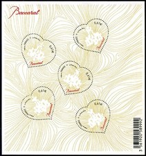 2014 FRANCE BLOC N°134** BF BACCARAT,  Coeurs,  2014 France sheet MNH