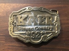 VINTAGE "KAER STEREO COUNTRY 92" LIMITED EDITION 1 OF 2500 BRASS BELT BUCKLE