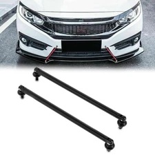For Honda 8-11" Adjustable Front Bumper Lip Splitter Strut Rod Support Bar Black