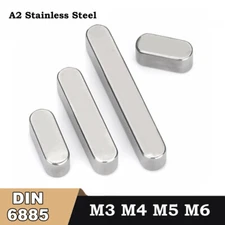 Parallel Keys Round Ends Drive Shaft Stainless Steel DIN 6885 Type A Feather Key