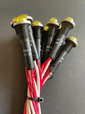 VCC 6091M7Yellow Panel Mount Indicator LED, 0.38 in. Lead Wires 24 VDC (11 Pcs.)