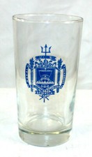 U.S. Naval Academy Glasses Blue Logo Ex Scientia Tridens Trident 5" tall