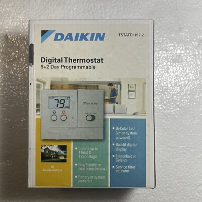 Daikin TSTATD1152-2 1 Heat / 1 Cool 5+2 Day Programmable Thermostat