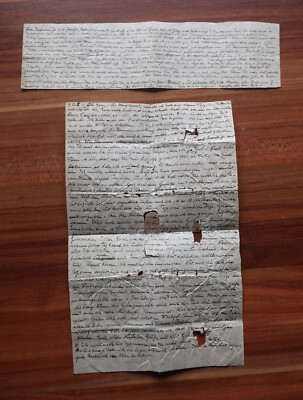2x Original POW Cassiber Smuggled Prisoner Letter from a Captain 1918