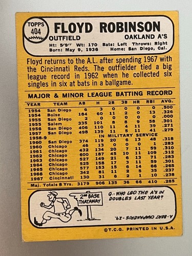 1968 Topps Baseball Singles - 1-457 -- Pick Your Card - Complete Your Set - Picture 415 of 501
