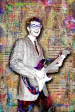 BUDDY HOLLY 12x18in Poster Buddy Holly Pop Art  Print Free Shipping US