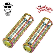 ORIGINAL F&R LOWRIDER Twisted Neon Handlebar Bike Grips Cruiser Custom Bicycle