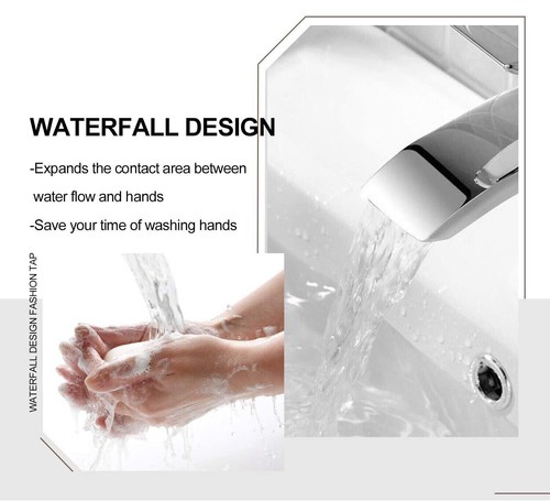 Modern Bathroom Mono Basin Sink Mixer Tap Chrome Single Lever Square Cloakroom - Picture 8 of 10