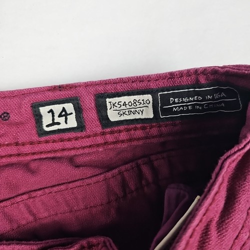 Miss Me Girls Jeans Size 14 JK5408510 Raspberry Skinny Pockets Outdoors - Picture 2 of 9