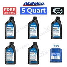 ACDelco 109277 0W-20 dexosD Light Duty Diesel Engine Oil 5Quart, PF66 Oil Filter