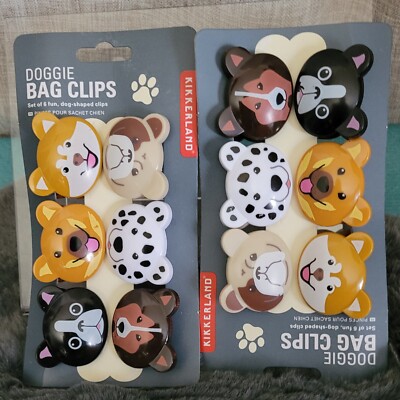 DOGGIE BAG Clips*Tüten Clip*Hunde*Verschluss Clip*Leckerli Verschlussclip*12 St.