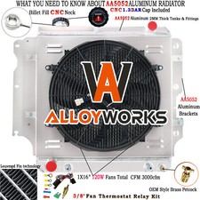 For Jeep Wrangler Yj Tj 2.4l L4 4.0l 4.2l L6 1987-2006 4 Row Radiator Shroud Fan