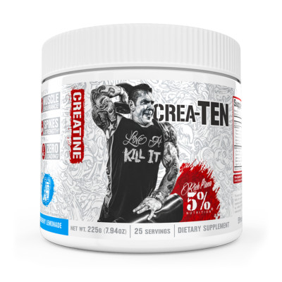 Exp 11/25  5% NUTRITION CREA-TEN 10-in-1 Creatine 30 Servings Blueberry Lemonade