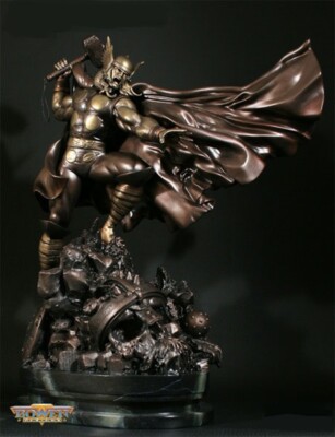 Thor Action Faux Bronze Signed Statue 48/300 Bowen Designs Website Exclusive NEW
