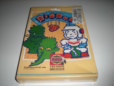Dig Dug game for Commodore 64 by Thunder Mountain.  DigDug. Rare sealed package.