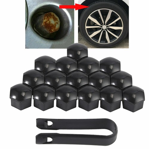 16 Capuchon Cache Écrou Boulon Roue Outill + 4 Clef Noir pour Audi A3 A4 A6 - Bild 2 von 8