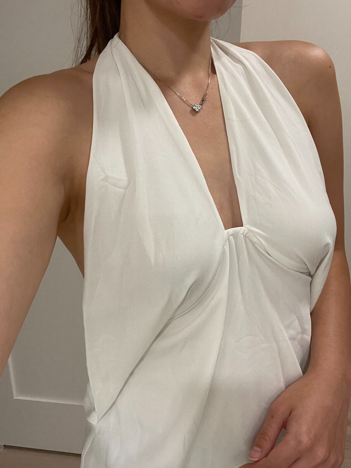 Zara Basic White Back less Halter neck top - Size… - image 6