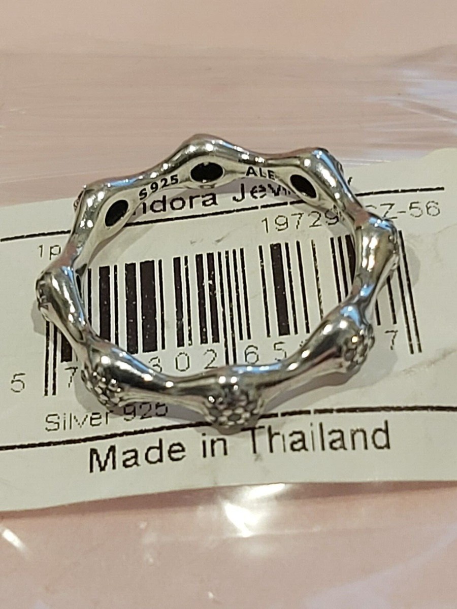Auth PANDORA Sterling Silver RETIRED LovePods Ring wClear Auth PANDORA Sterling Silver RETIRED LovePods Ring wClear