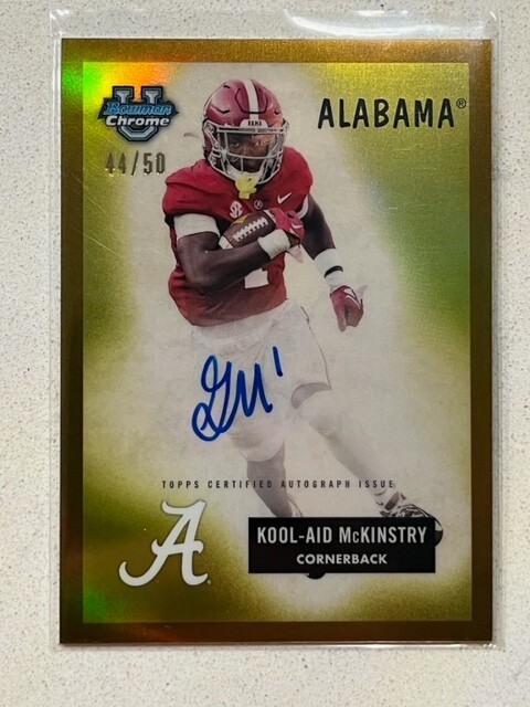 KOOL-AID MCKINSTRY 2023 Bowman Chrome University 1955 Gold Ref AUTO # 44/50