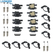 For Chevy 8 (pack) UF413 2005-2017 Ignition Coils+Spark Plugs+Spark Plug Wires
