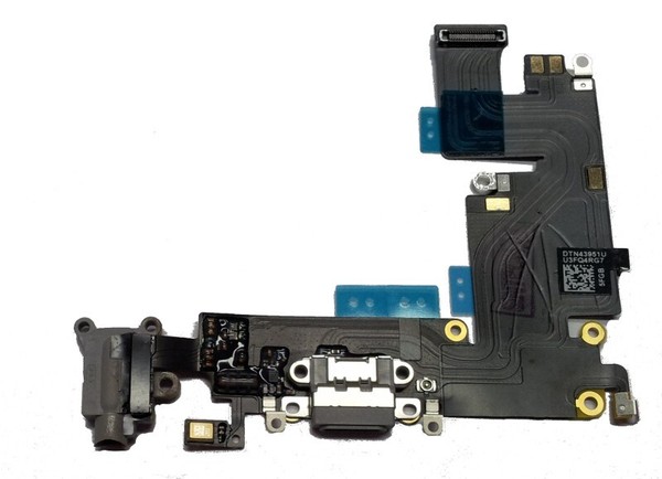 Docking Port Usb Lightning FüR Iphone 6+ Mit KopfhöRerbuchse Und Mikrofon Grau-image