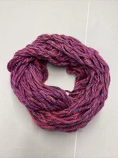 Homemade Infinity Scarf Hand Crocheted Chunky 58”x19”multicolored Vibrant