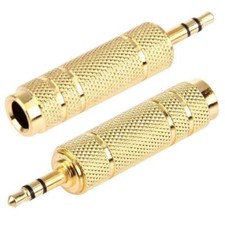 Gold Plated 3.5mm 1/8Inch Male to 6.5mm 1/4Inch Female Stereo Audio Adapter