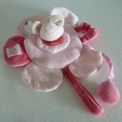M12. DOUDOU PLAT D'ACTIVITE MOULIN ROTY SOURIS LILA ROSE BLANC MIROIR TTBE - Photo 1/4