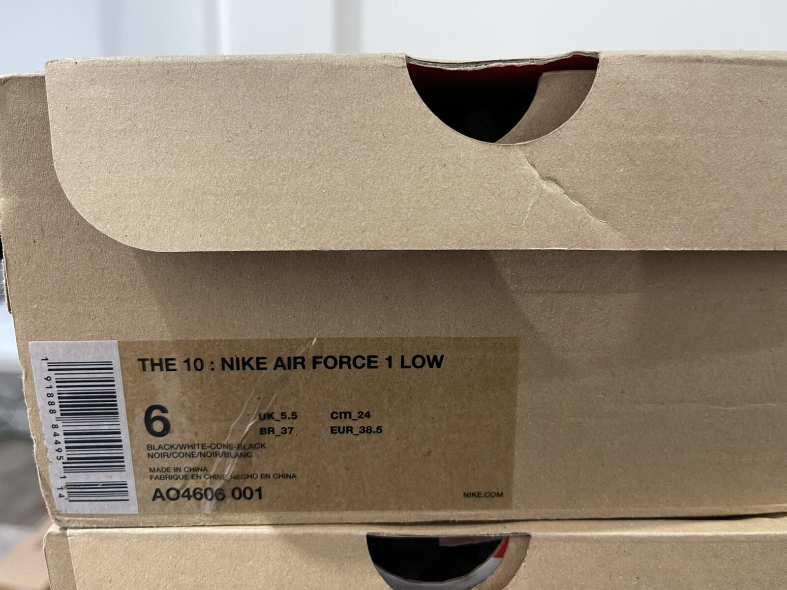 OFF WHITE X NIKE Taglia UK 5 5 Nike Air Force 1 basse x BIANCO SPORCO nere 2018