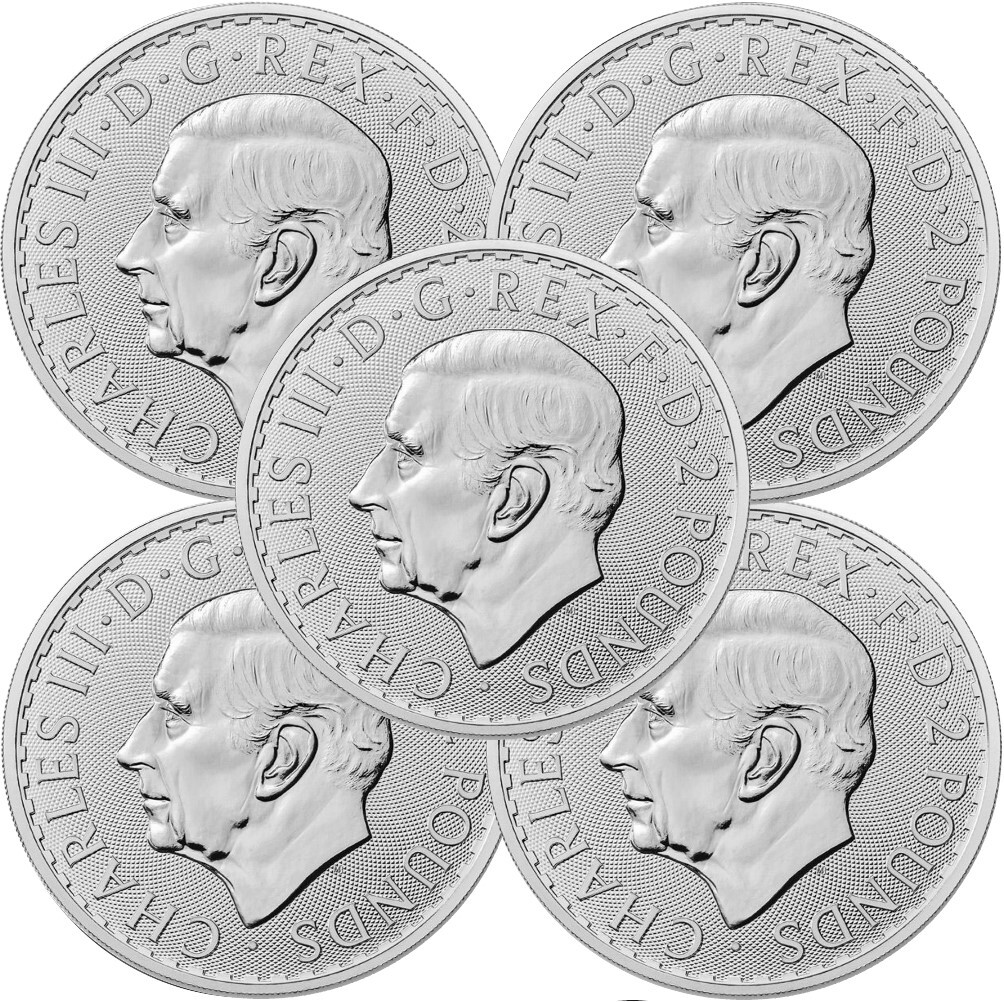 純銀貨　5個セット　Britannia 2018 .999 silver 純銀貨 5個セット Britannia 2018 .999 silver