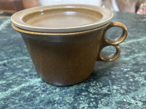 Bennington Potters Bennington Vermont Trigger Handle Mug Saucer 1537/1538