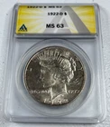 1922-D  Peace US Silver Dollar,  MS63 by ANACS,   a SUPERB looking coin!!