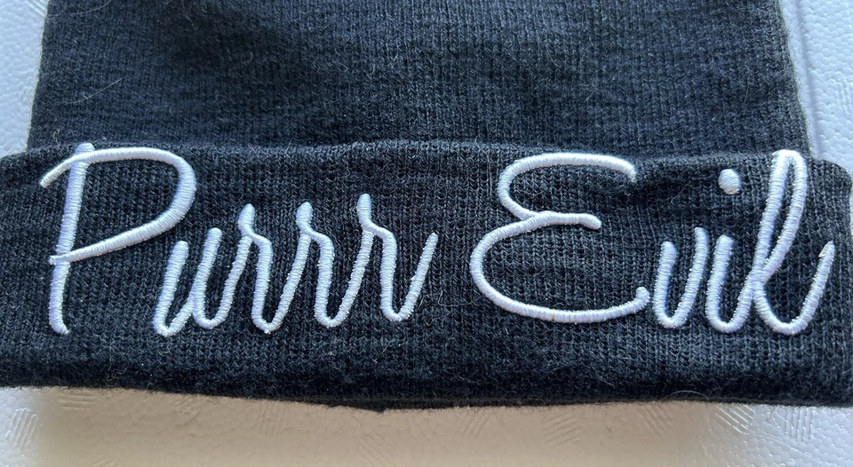 HT Cat Beanie Purrr Mal Tejido Gorra Sombrero Orejas de Gatito Y2K Talla Única Puños Juegos con disfraces Foto 3 de 4