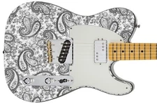 Guitar Skin Axe Wrap Re-skin Bass Reface DIY Vintage White Paisley Special GS203