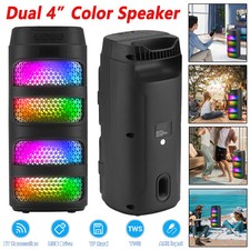 Mini Bluetooth Speaker Dual 4" Portable Subwoofer Heavy Bass Stereo Sound System