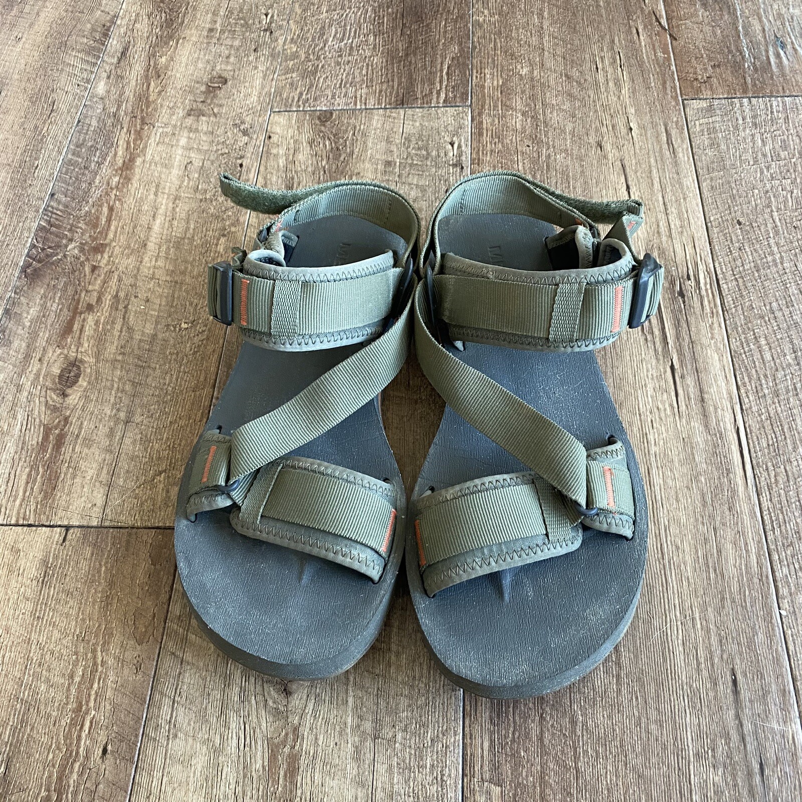 Sandali da esterno impermeabili da uomo con cinturino Merrell Alpine verde oliva taglia 11