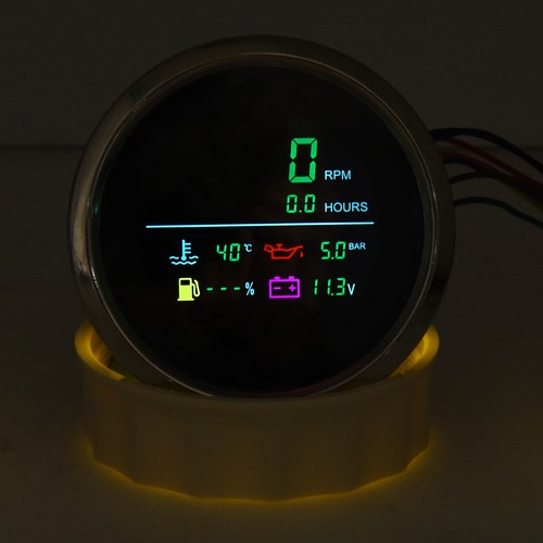 Misuratore LCD 85 mm tachimetro temperatura olio pressione carburante misuratore voltmetro - Foto 11 di 11
