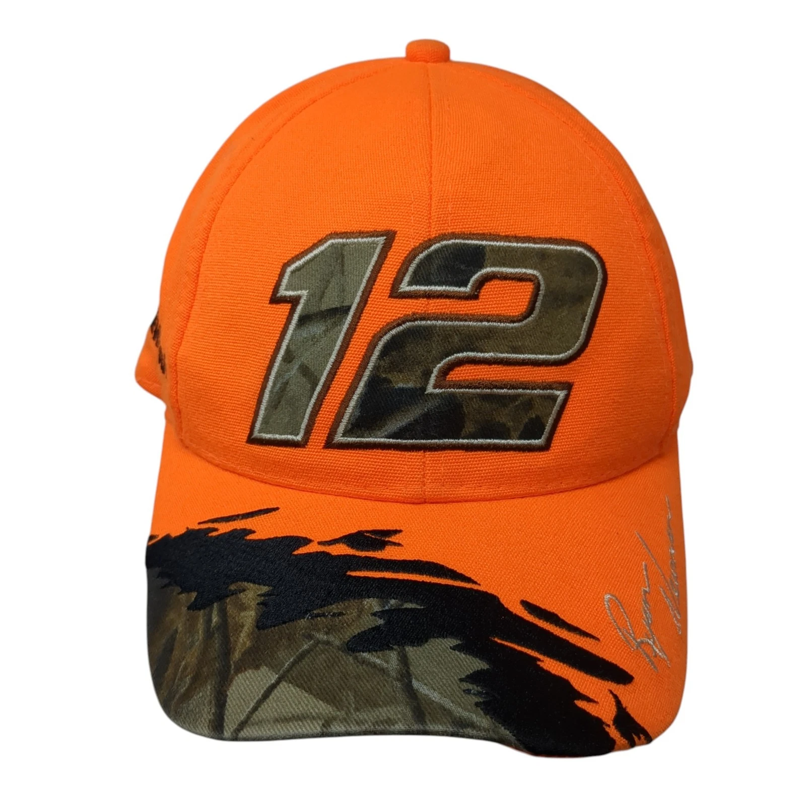 #12 Ryan Newman NASCAR Strapback Hat Orange One Size Embroidered Camo