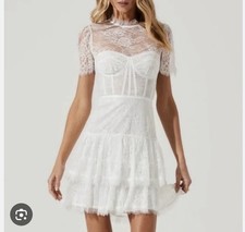 NW Astr The Label Dress Women's Medium White Lace Mini Leilani