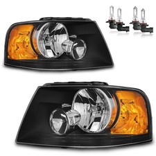Headlights Assembly for 2003-2006 Ford Expedition Headlamp Replacement Black ...