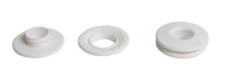 Schlagösen / Ringösen Kunststoff Weiß 30 x 12 mm Ösen für Sonnensegel - 10 Stück